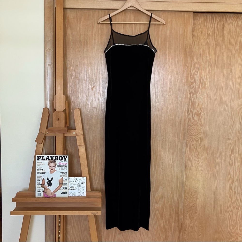 Vintage, Jump black velvet maxi dress!